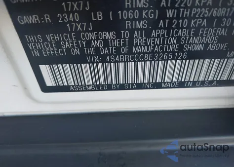 2014 Subaru Outback 2.5I Premium from USA, damaged, VIN 4S4BRCCC8E3265126